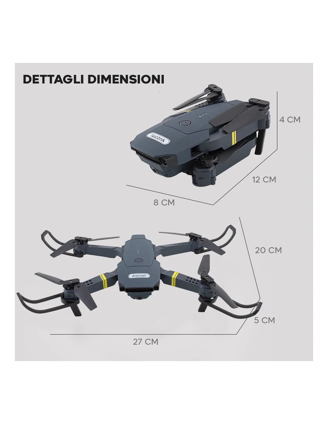 Mini dron cuadricóptero de 1080p HD