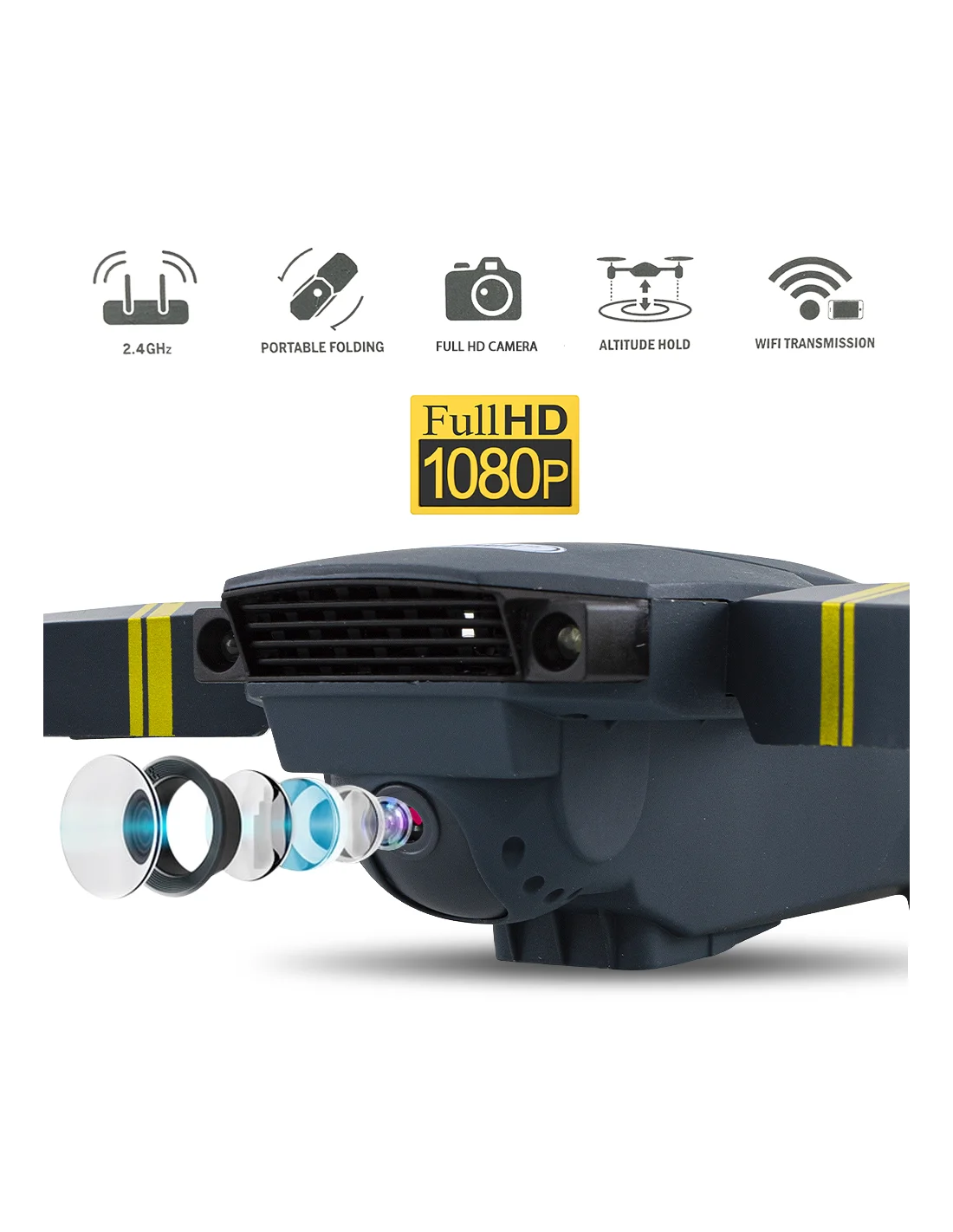 Mini dron cuadricóptero de 1080p HD