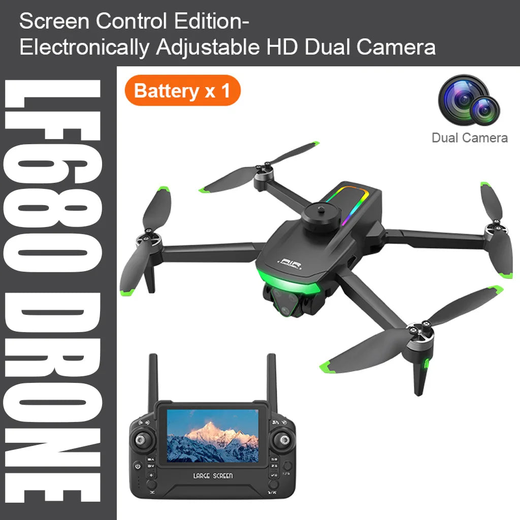 LF680 Pro Drones GPS Profession Motor sin escobillas 4K HD Cámaras duales FPV Control remoto Evitación de obstáculos Cuadricóptero plegable