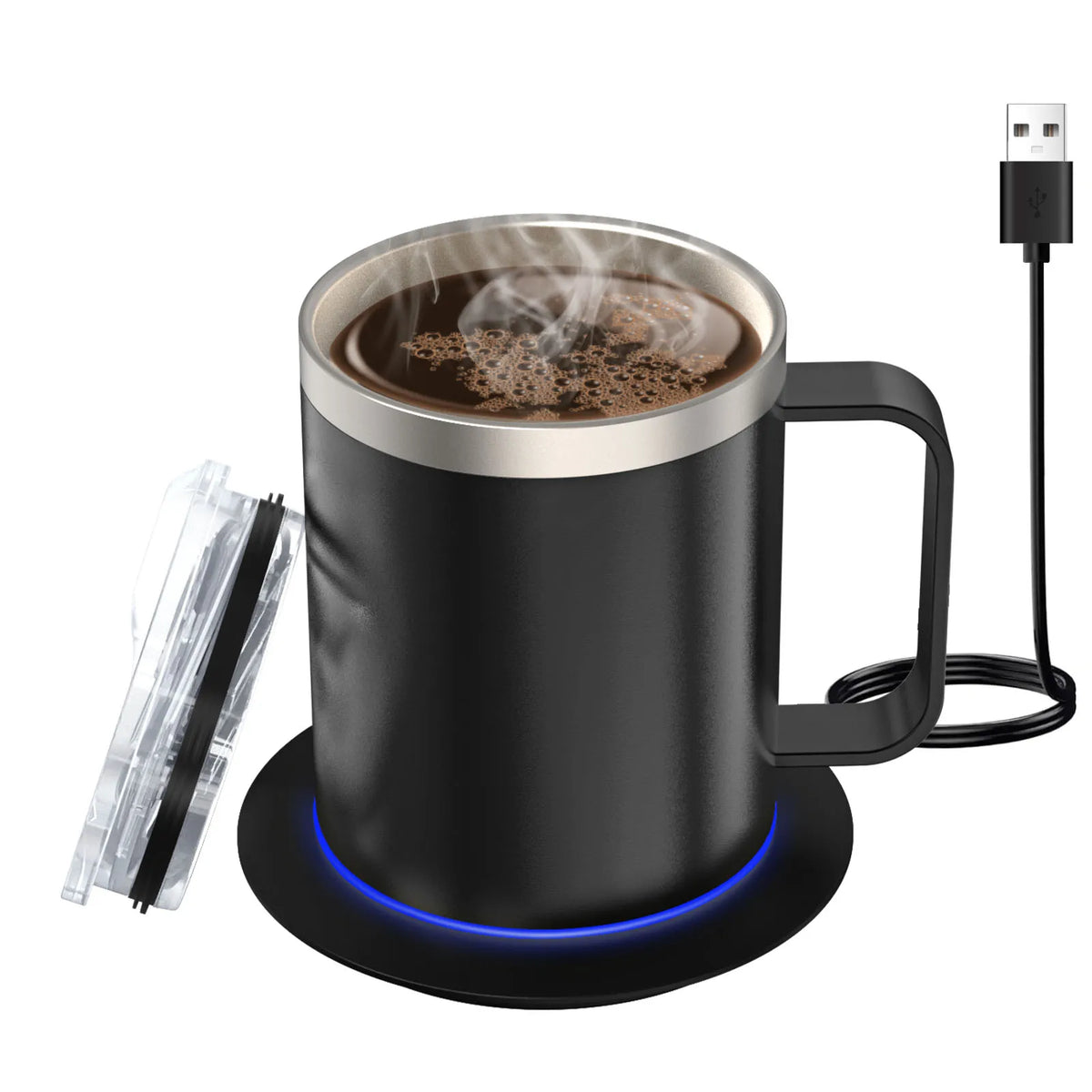 Taza de café autocalentable - Taza calentada eléctrica USB