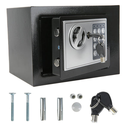 Caja de seguridad digital electrónica de 4,6 l con teclado y llaves, caja fuerte de seguridad de acero