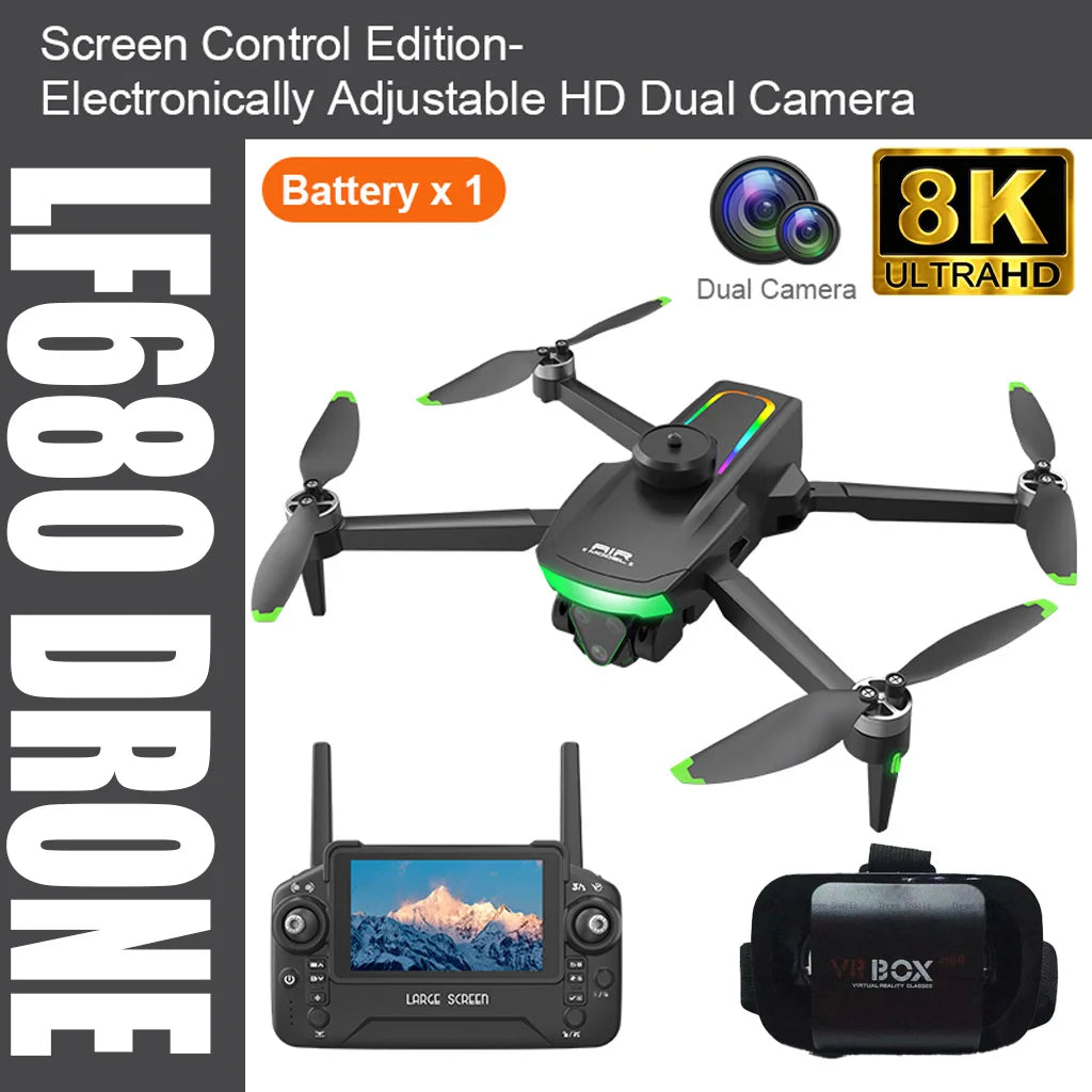LF680 Pro Drones GPS Profession Motor sin escobillas 4K HD Cámaras duales FPV Control remoto Evitación de obstáculos Cuadricóptero plegable