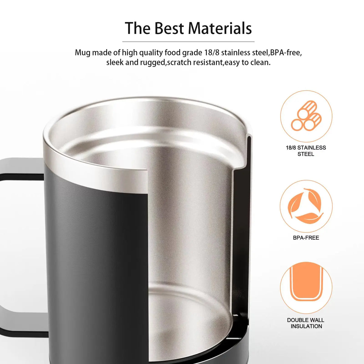 Taza de café autocalentable - Taza calentada eléctrica USB