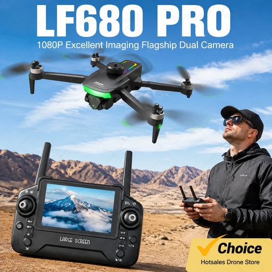 LF680 Pro Drones GPS Profession Motor sin escobillas 4K HD Cámaras duales FPV Control remoto Evitación de obstáculos Cuadricóptero plegable
