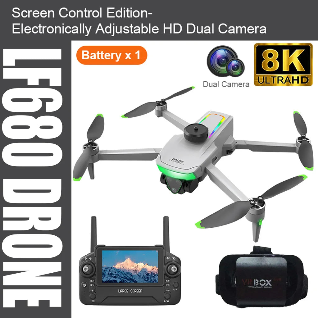 LF680 Pro Drones GPS Profession Motor sin escobillas 4K HD Cámaras duales FPV Control remoto Evitación de obstáculos Cuadricóptero plegable