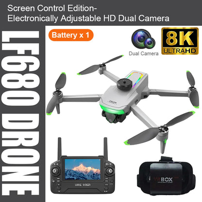 LF680 Pro Drones GPS Profession Motor sin escobillas 4K HD Cámaras duales FPV Control remoto Evitación de obstáculos Cuadricóptero plegable