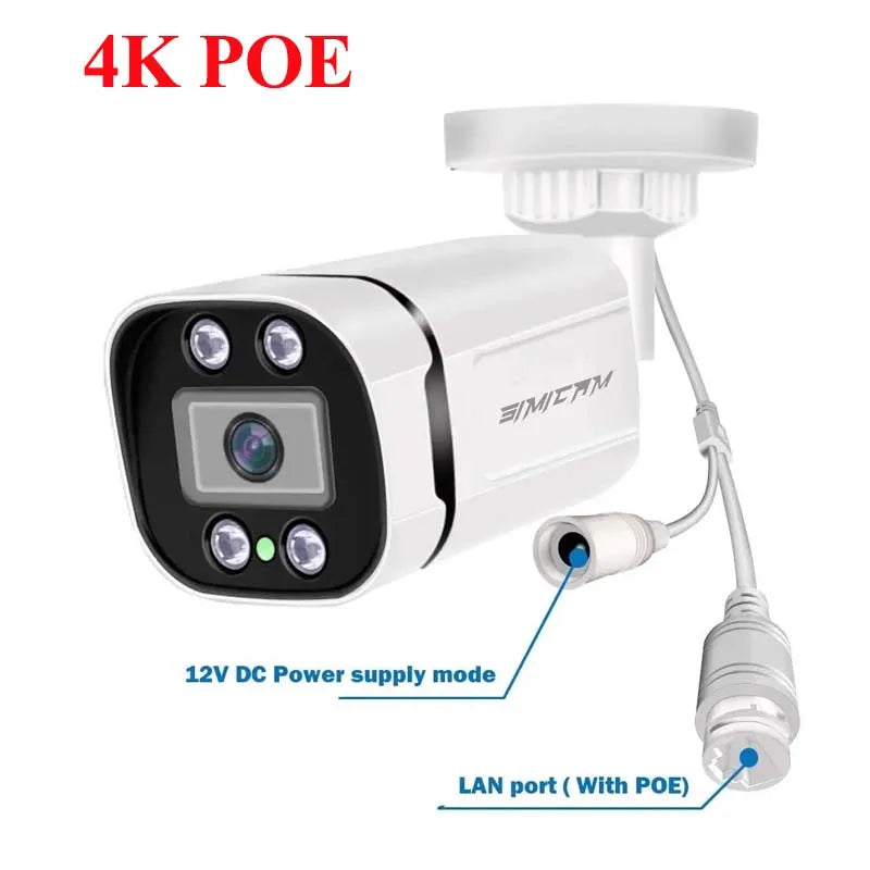 Cámara de videovigilancia Poe 4K/Visión nocturna