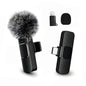 Wireless Lavalier Microphone with Furry Windscreen, Type-C&Lightning Adapter, Mini Clip Mic, Android, iPhone, Tablets, Laptops